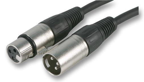 Pulse 3 Pin XLR Male to XLR Female Microphone Lead, 6m Nickel - PLS00244